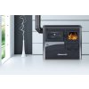 Sporák na pevné palivo s rúrou CONCEPT 2 AIR - INOX - ľavý