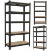 Kovový úložný regál černý GardenLine - 5 polic 180 x 90 x 40 cm max 175 kg na polici