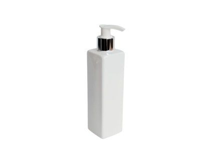 davkovac mydla 250 ml bily hranaty bilo stribrna pumpicka