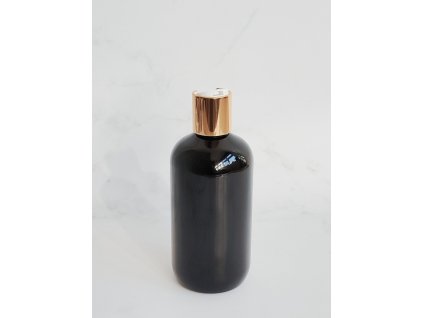 Černá lahvička BELA 300 ml s bílo-zlatým DISC TOP