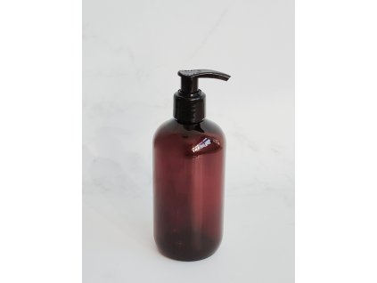 Jantarová lahvička BELA 300 ml s černým dávkovačem
