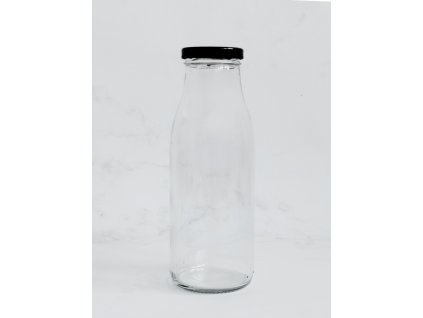 Skleněná láhev FRANC 500 ml s černým víčkem