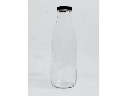 SKLENĚNÁ LAHEV FRANC 1 000 ml s černým víčkem