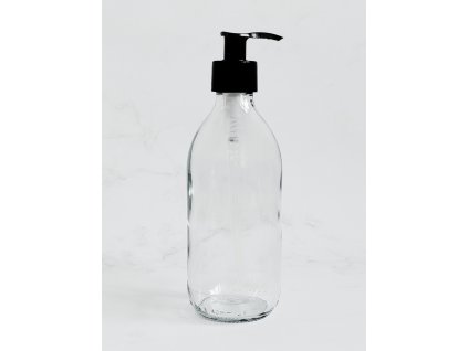SKLENĚNÁ LÁHEV STELLA 330 ml s černým dávkovačem