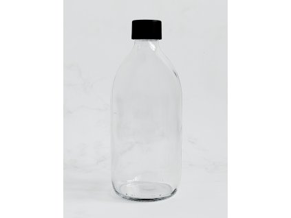 SKLENĚNÁ LÁHEV STELLA 540 ml s černým uzávěrem