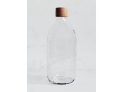 SKLENĚNÁ LÁHEV STELLA 540 ml s uzávěrem přírodní dřevo