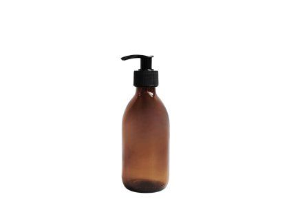 davkovac skleneny hnedy 250 ml mona cerna vroubkovana pumpicka