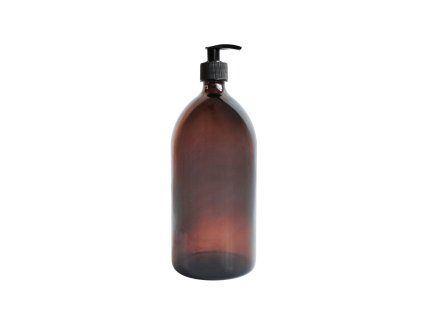 davkovac skleneny hnedy 1000 ml mona cerna vroubkovana pumpicka