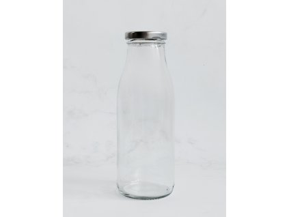 SKLENĚNÁ LAHEV FRANC 500 ml se stříbrným víčkem