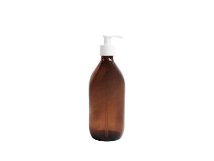 davkovac skleneny hnedy 500 ml mona bila pumpicka
