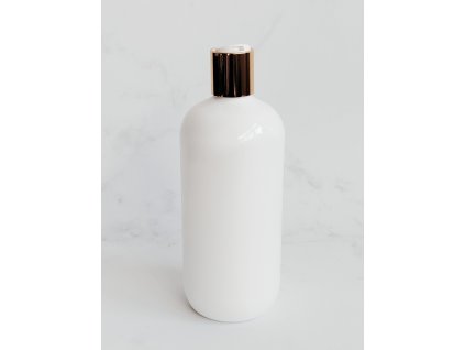 Bílá lahvička BELA 500 ml s bílo-zlatým DISC TOPBílá lahvička BELA 500 ml s bílo-zlatým DISC TOP
