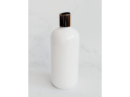 Bílá lahvička BELA 500 ml s černo-zlatým DISC TOP
