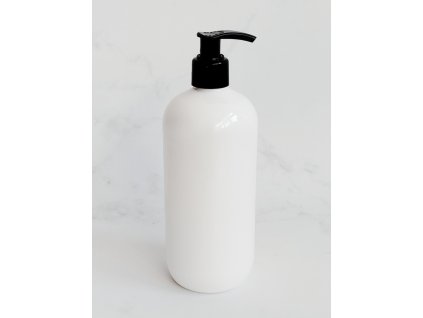Bílá lahvička BELA 500 ml s černým dávkovačem
