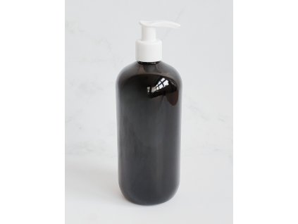 Černá lahvička BELA 500 ml s bílým dávkovačem