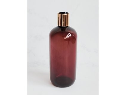 Jantarová lahvička BELA 500 ml s černo-zlatým DISC TOP
