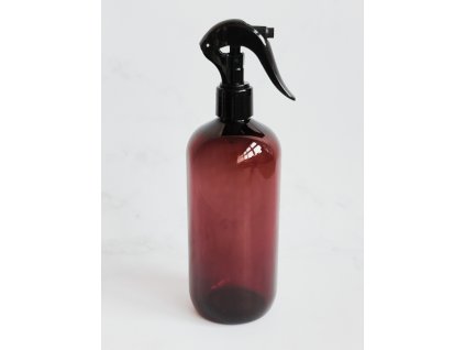 Jantarová lahvička BELA 500 ml s černým rozprašovačem MINI