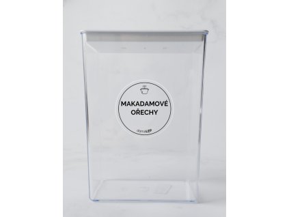 makadamove orechy pruhledna samolepka na potravinove dozy 5 cm tucne domalep komplet