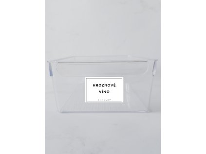 hroznove vino bila omyvatelna samolepka s rameckem na boxy dozy do lednice rozmer 6 x 4 cm tucne pismo domalep komplet