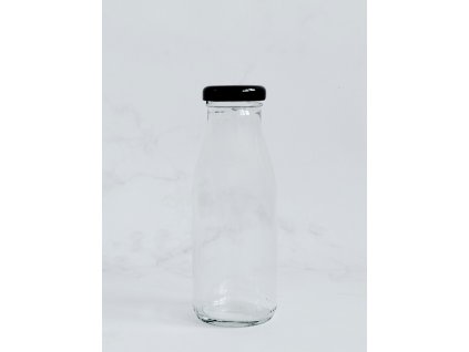 SKLENĚNÁ LAHEV FRANC 250 ml s černým víčkem