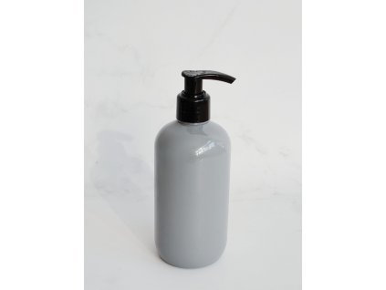 Šedá lahvička BELA 300 ml s černým dávkovačem