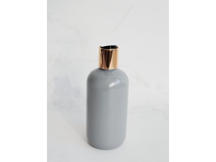 Šedá lahvička BELA 300 ml a černo-zlatý DISC TOP
