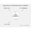 Samolepka PIZZA BYLINKOVÁ na kořenky, Ø 5 cm, bílá, tučné písmo, DomaLEP.