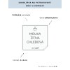 MOUKA ŽITNÁ CHLEBOVÁ 5 × 5 cm – průhledná vinylová, voděodolná, omyvatelná samolepka na dózy, základní písmo