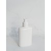 Bílá oválná lahvička LIMA 250 ml s bílým dávkovačem
