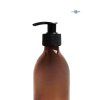 15896 2 davkovac skleneny hnedy 250 ml mona cerna vroubkovana pumpicka detail