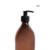 15938 2 davkovac skleneny hnedy 500 ml mona cerna vroubkovana pumpicka detail