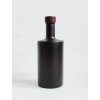 Černá matná skleněná láhev VILO 500 ml s uzávěrem tmavé dřevo