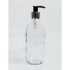 SKLENĚNÁ LÁHEV STELLA 330 ml s černo-stříbrným dávkovačem