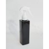 Černá hranatá lahvička LUNA 250 ml s bílým rozprašovačem MINI