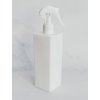 Bílá hranatá lahvička LUNA 500 ml s bílým rozprašovačem MINI