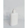 Bílá oválná lahvička LIMA 400 ml s bílým dávkovačem