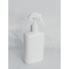 Bílá oválná lahvička LIMA 400 ml s bílým rozprašovačem MINI