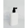 Bílá oválná lahvička LIMA 400 ml s černým sprejem
