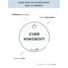 CUKR KOKOSOVÝ průměr 5 cm – průhledná vinylová, voděodolná, omyvatelná samolepka na dózy, tučné písmo