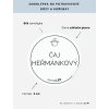 ČAJ HEŘMÁNKOVÝ průměr 5 cm – bílá vinylová, voděodolná, omyvatelná samolepka na dózy, základní písmo