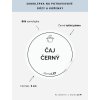 ČAJ ČERNÝ průměr 5 cm – bílá vinylová, voděodolná, omyvatelná samolepka na dózy, tučné písmo