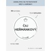 ČAJ HEŘMÁNKOVÝ průměr 5 cm – bílá vinylová, voděodolná, omyvatelná samolepka na dózy, tučné písmo