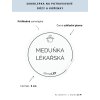 MEDUŇKA LÉKAŘSKÁ průměr 5 cm – průhledná vinylová, voděodolná, omyvatelná samolepka na dózy, základní písmo