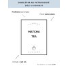 MATCHA TEA rozměr 6 x 8 cm – průhledná vinylová, voděodolná, omyvatelná samolepka na dózy, tučné písmo