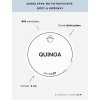 QUINOA průměr 5 cm – bílá vinylová, voděodolná, omyvatelná samolepka na dózy, tučné písmo