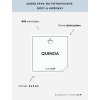 QUINOA 5 × 5 cm – bílá vinylová, voděodolná, omyvatelná samolepka na dózy, tučné písmo