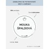 MOUKA ŠPALDOVÁ průměr 5 cm – bílá vinylová, voděodolná, omyvatelná samolepka na dózy, tučné písmo