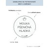 MOUKA PŠENIČNÁ HLADKÁ průměr 5 cm – průhledná vinylová, voděodolná, omyvatelná samolepka na dózy, základní písmo