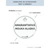 AMARANTHOVÁ MOUKA HLADKÁ průměr 5 cm – průhledná vinylová, voděodolná, omyvatelná samolepka na dózy, tučné písmo
