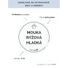 MOUKA RÝŽOVÁ HLADKÁ průměr 5 cm – průhledná vinylová, voděodolná, omyvatelná samolepka na dózy, tučné písmo