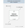 MOUKA MANDLOVÁ 5 × 5 cm – bílá vinylová, voděodolná, omyvatelná samolepka na dózy, tučné písmo